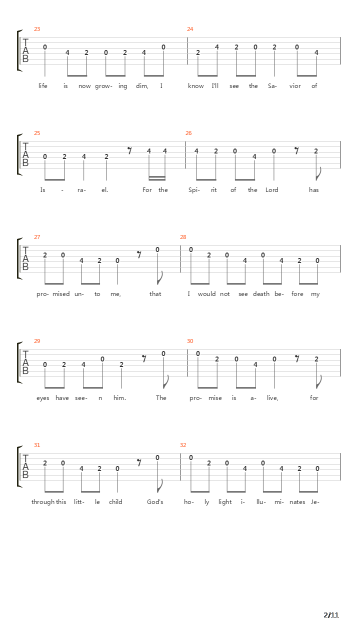 Bethlehem吉他谱