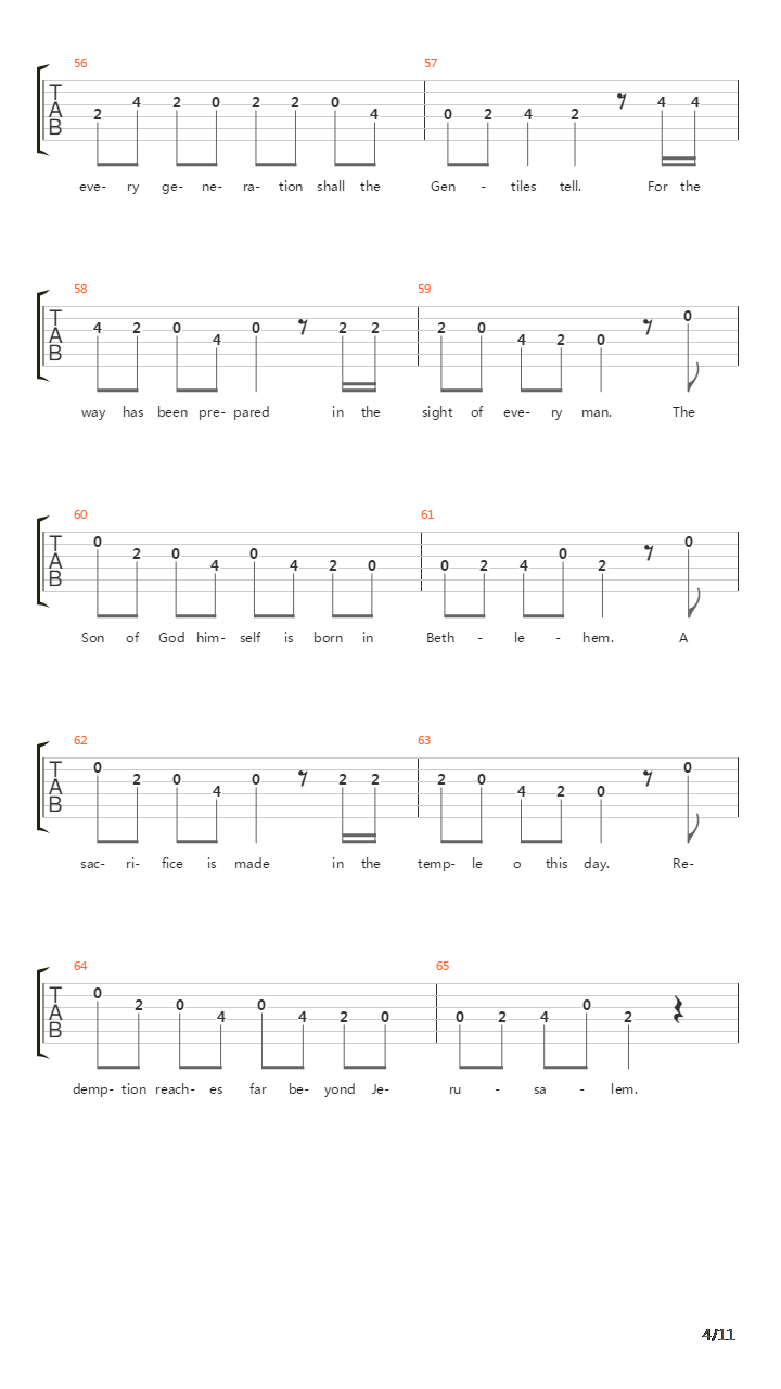 Bethlehem吉他谱