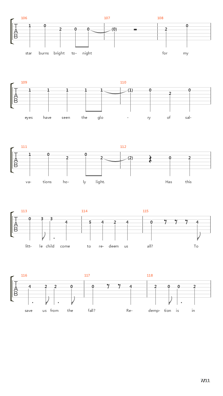 Bethlehem吉他谱