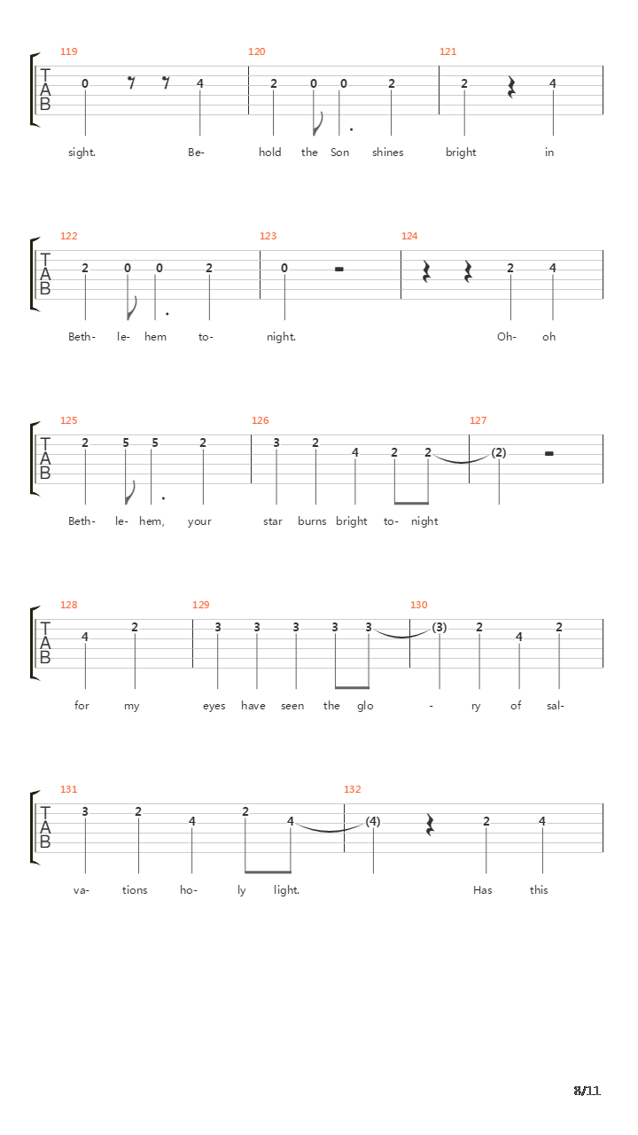 Bethlehem吉他谱