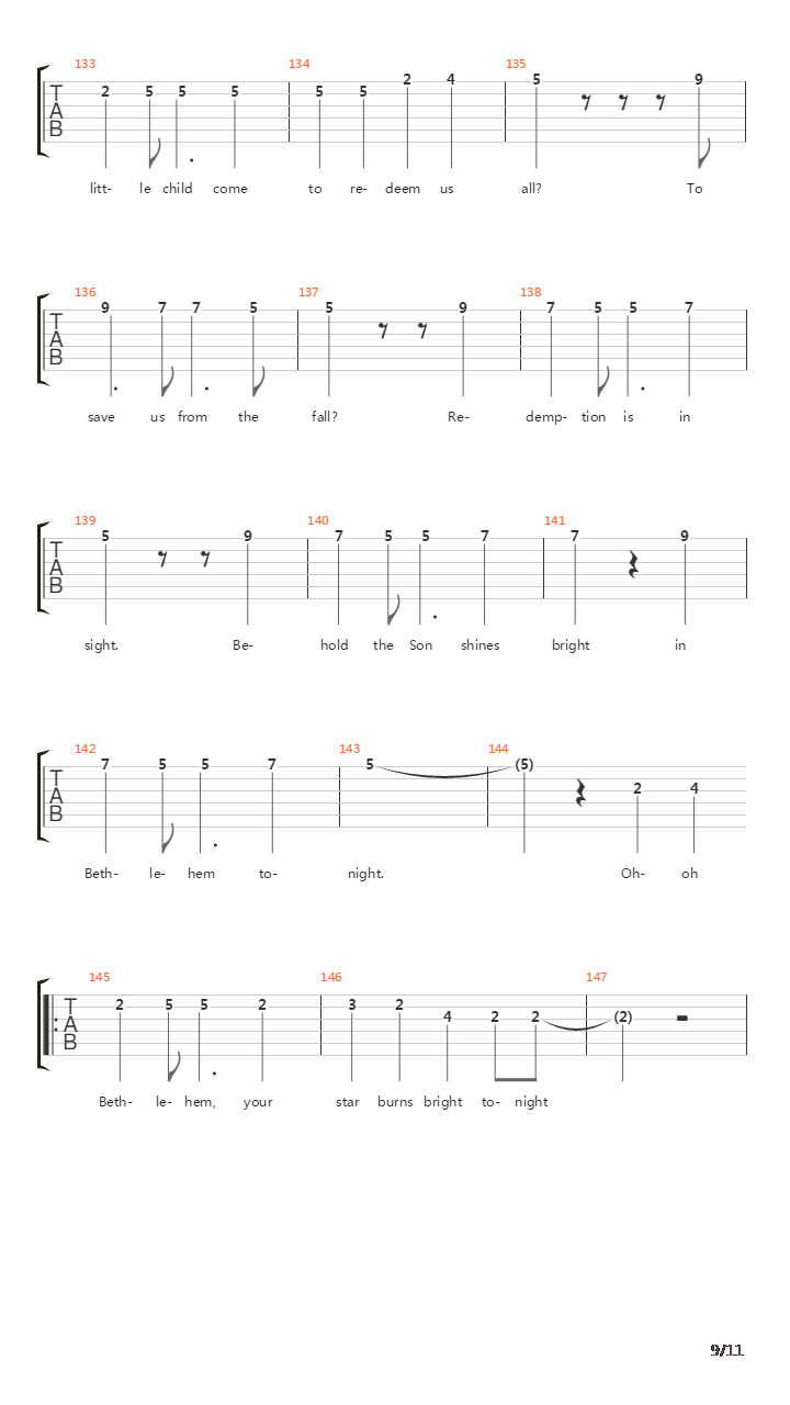 Bethlehem吉他谱