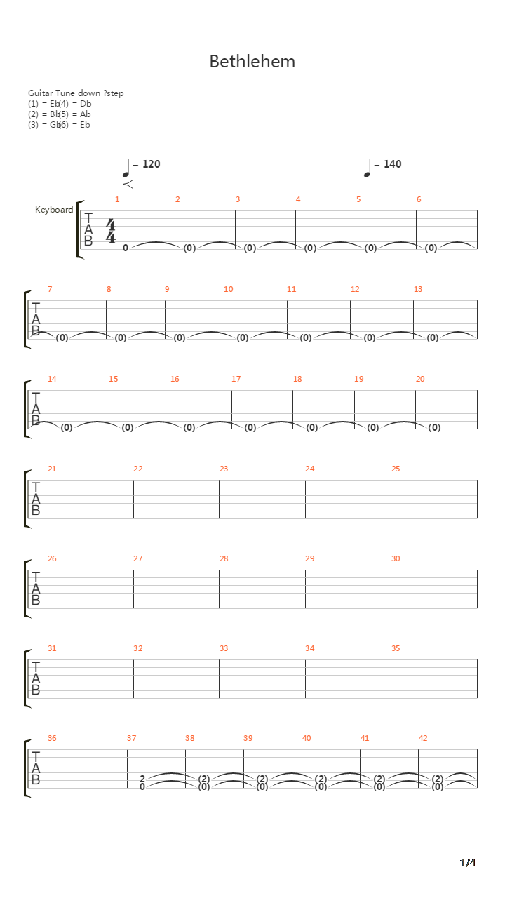 Bethlehem吉他谱