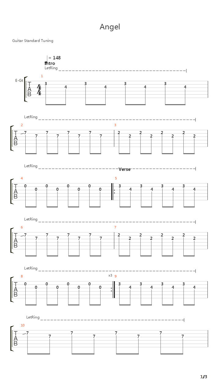 Angel吉他谱