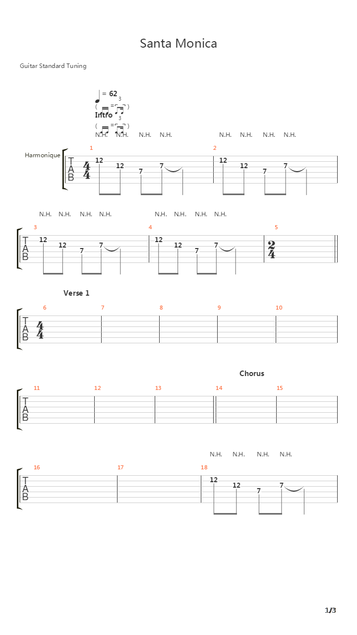 Santa Monica吉他谱