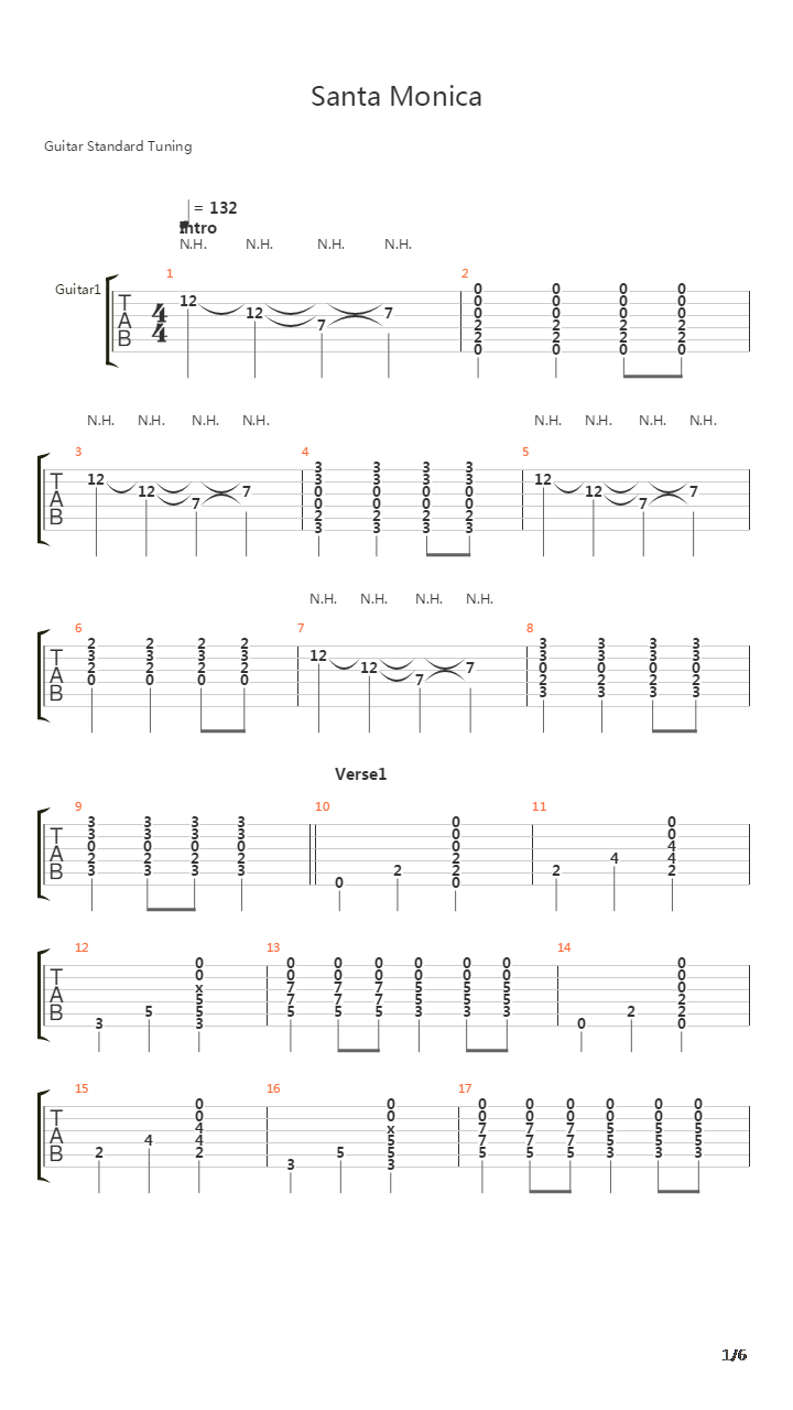 Santa Monica吉他谱