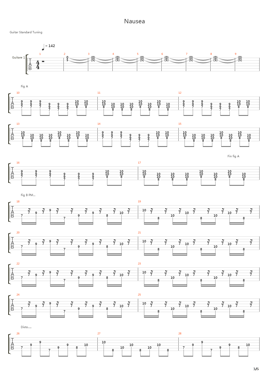 Nausea吉他谱