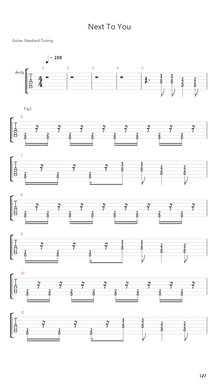 Next To You吉他谱