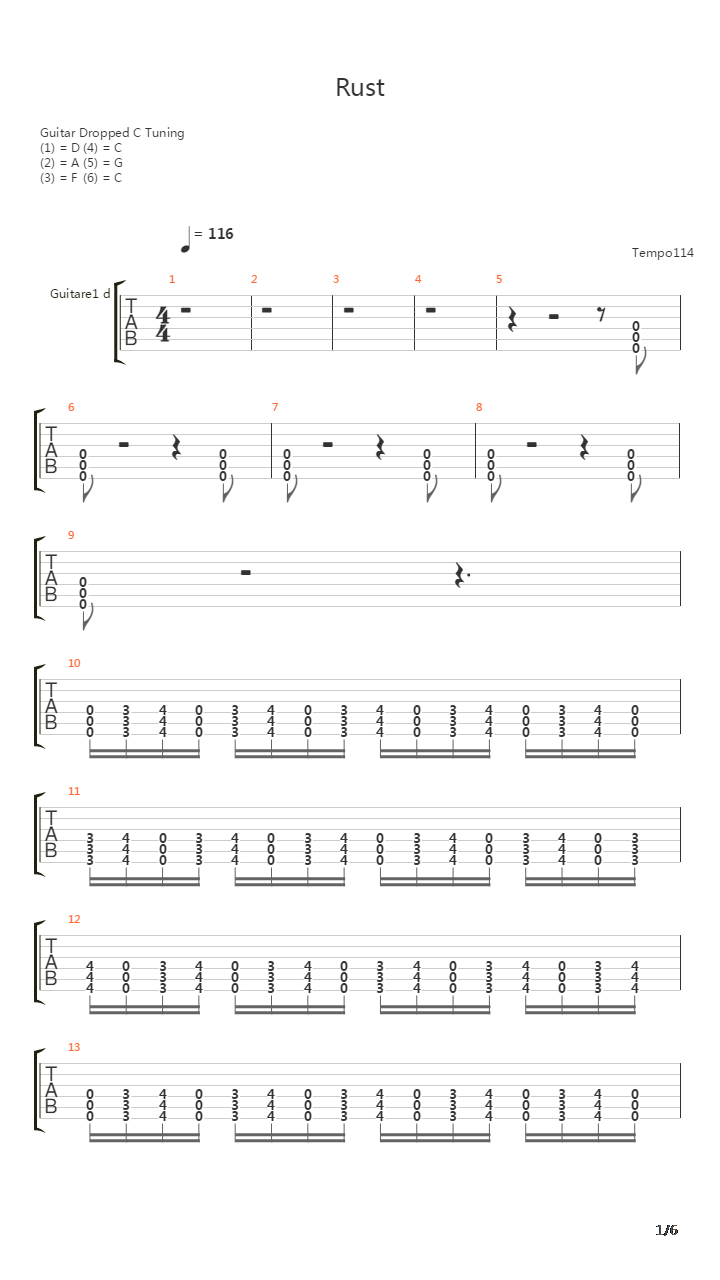 Rust吉他谱