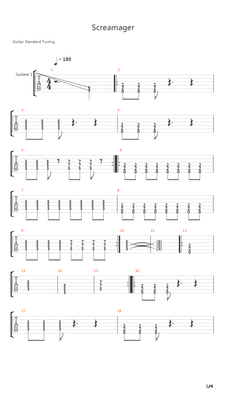 Screamager吉他谱