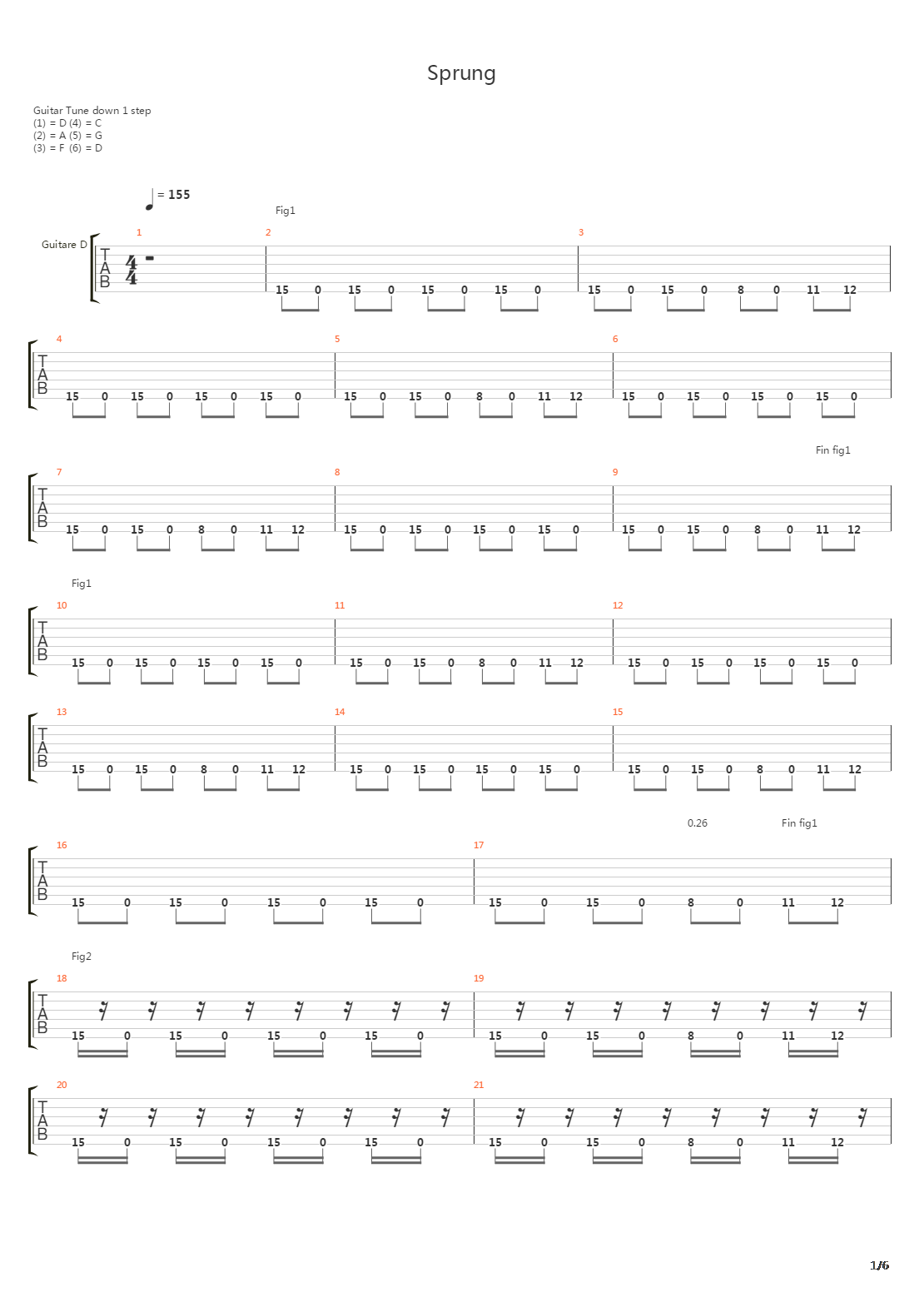 Sprung吉他谱