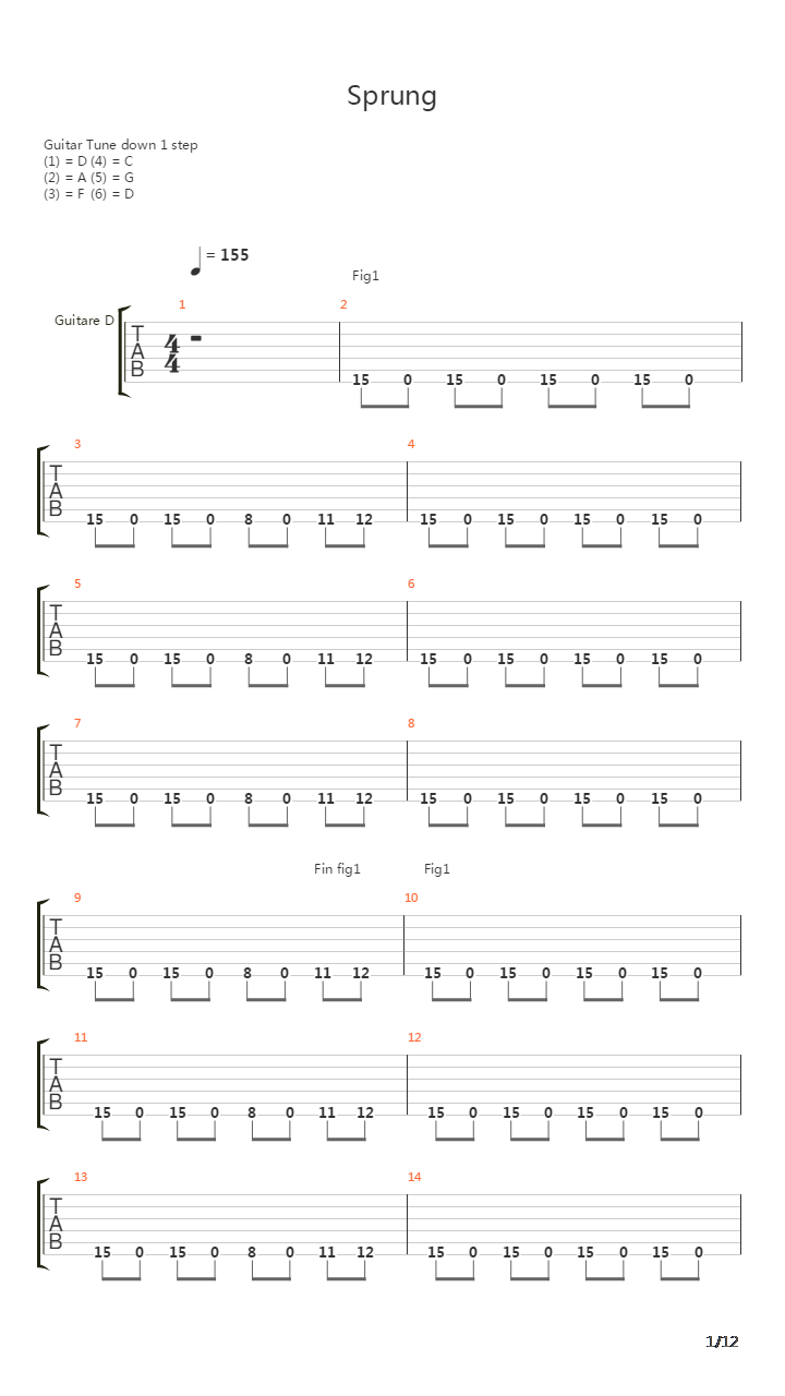 Sprung吉他谱