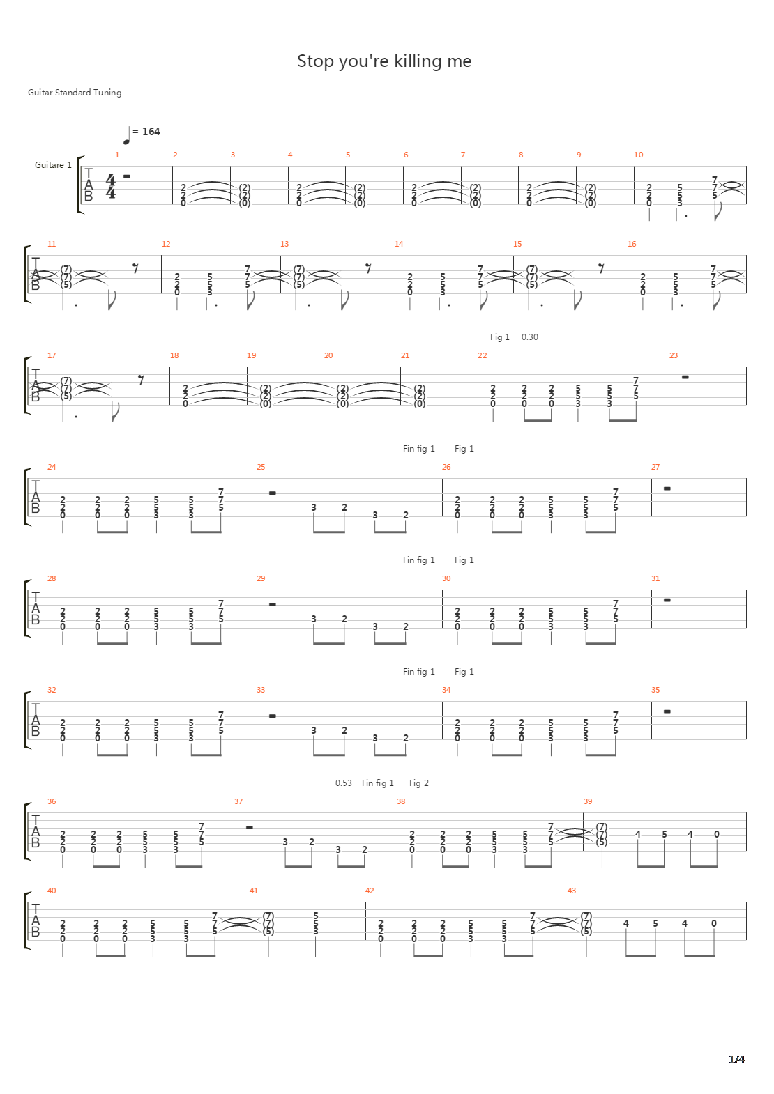 Stop Youre Killing Me吉他谱