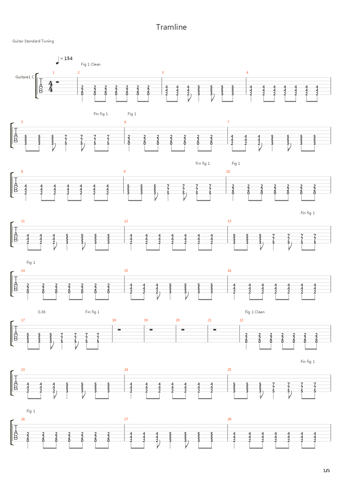 Tramline吉他谱