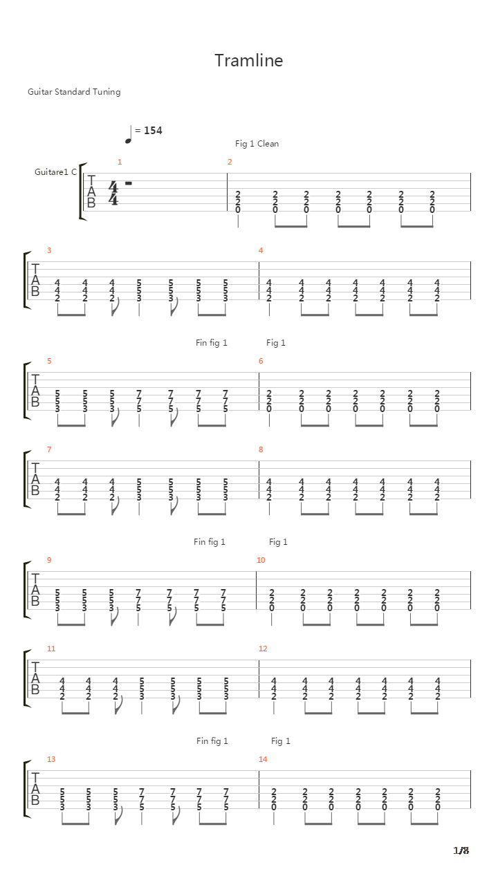 Tramline吉他谱