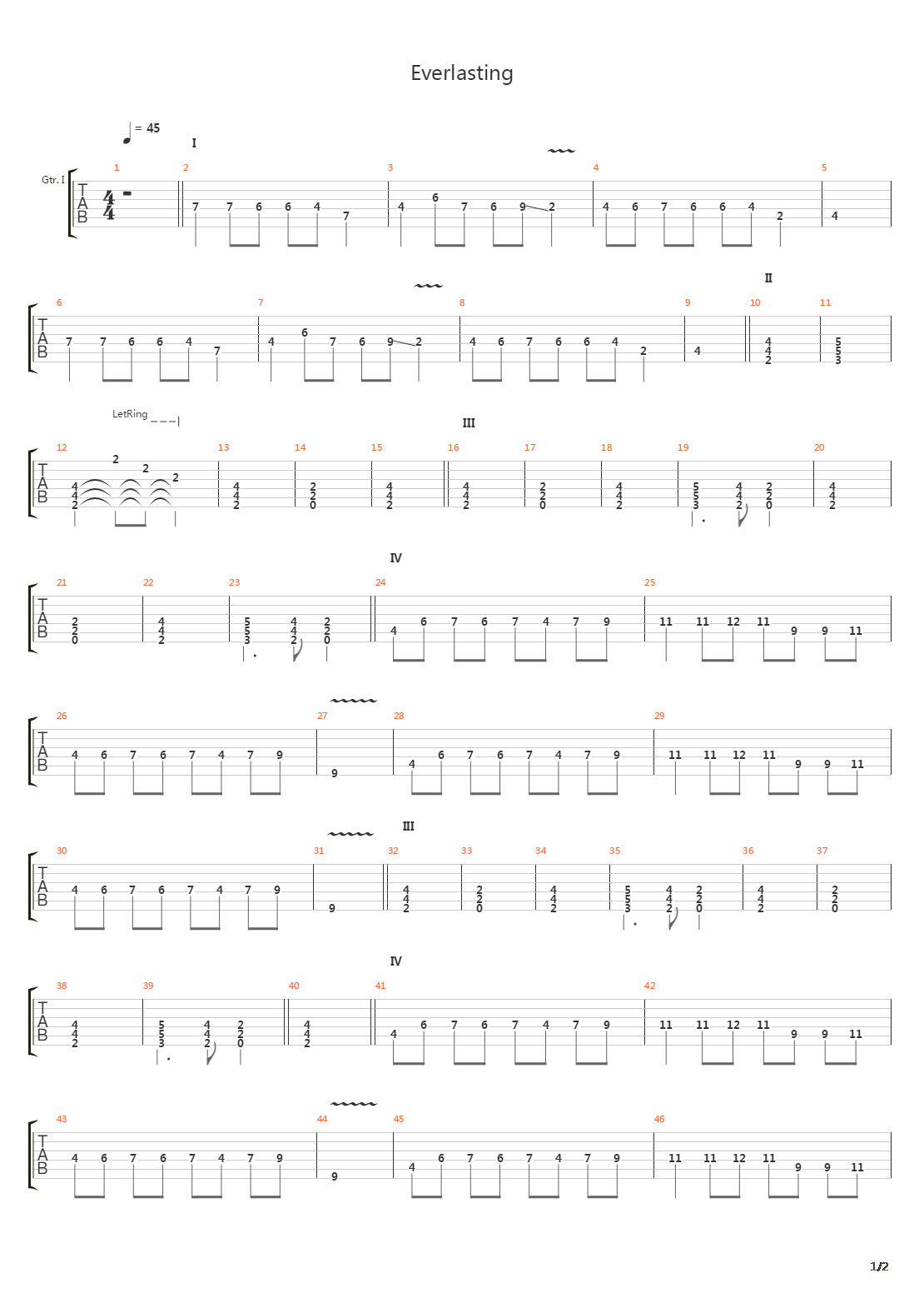 Everlasting吉他谱
