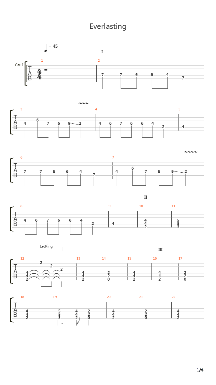 Everlasting吉他谱