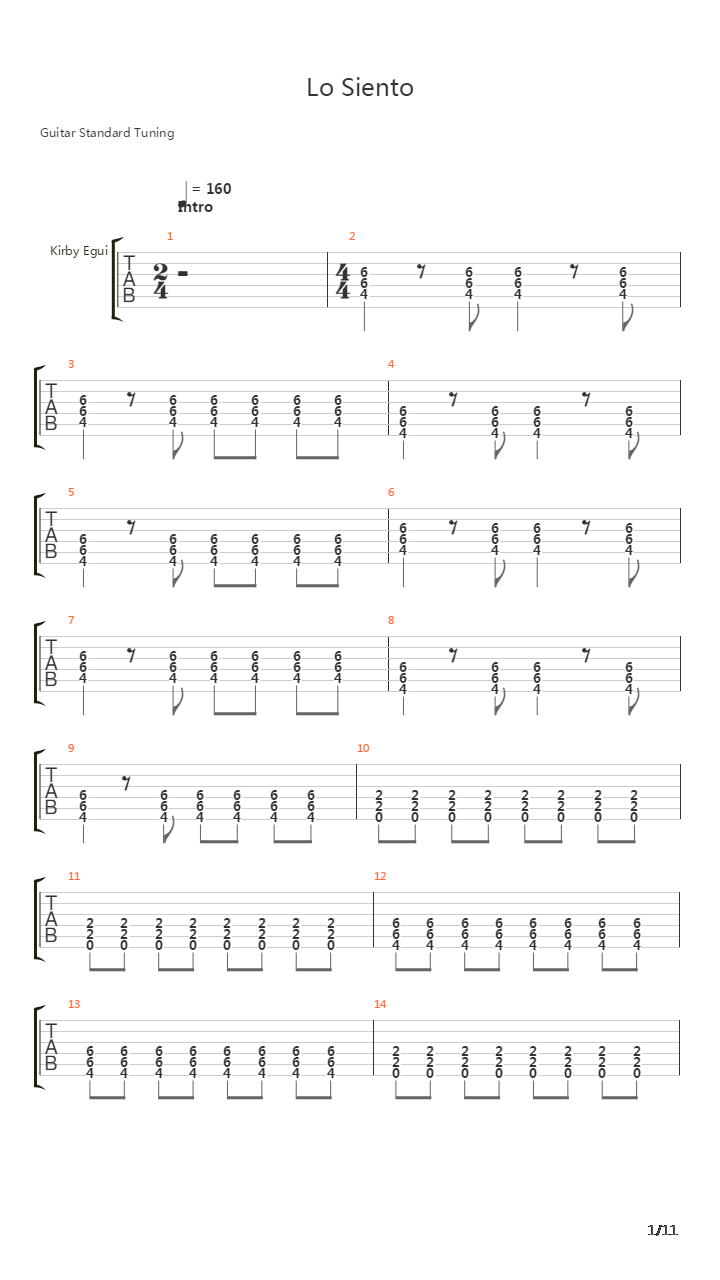 Lo Siento吉他谱
