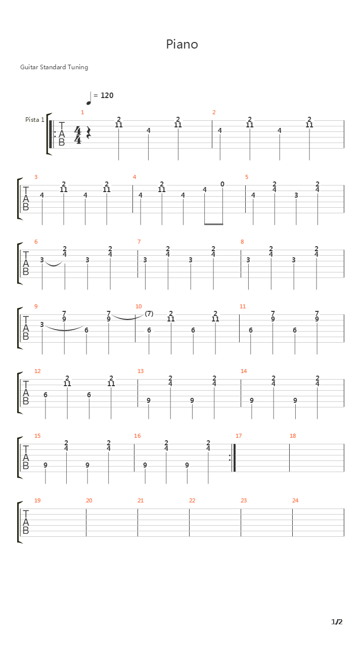 Piano吉他谱
