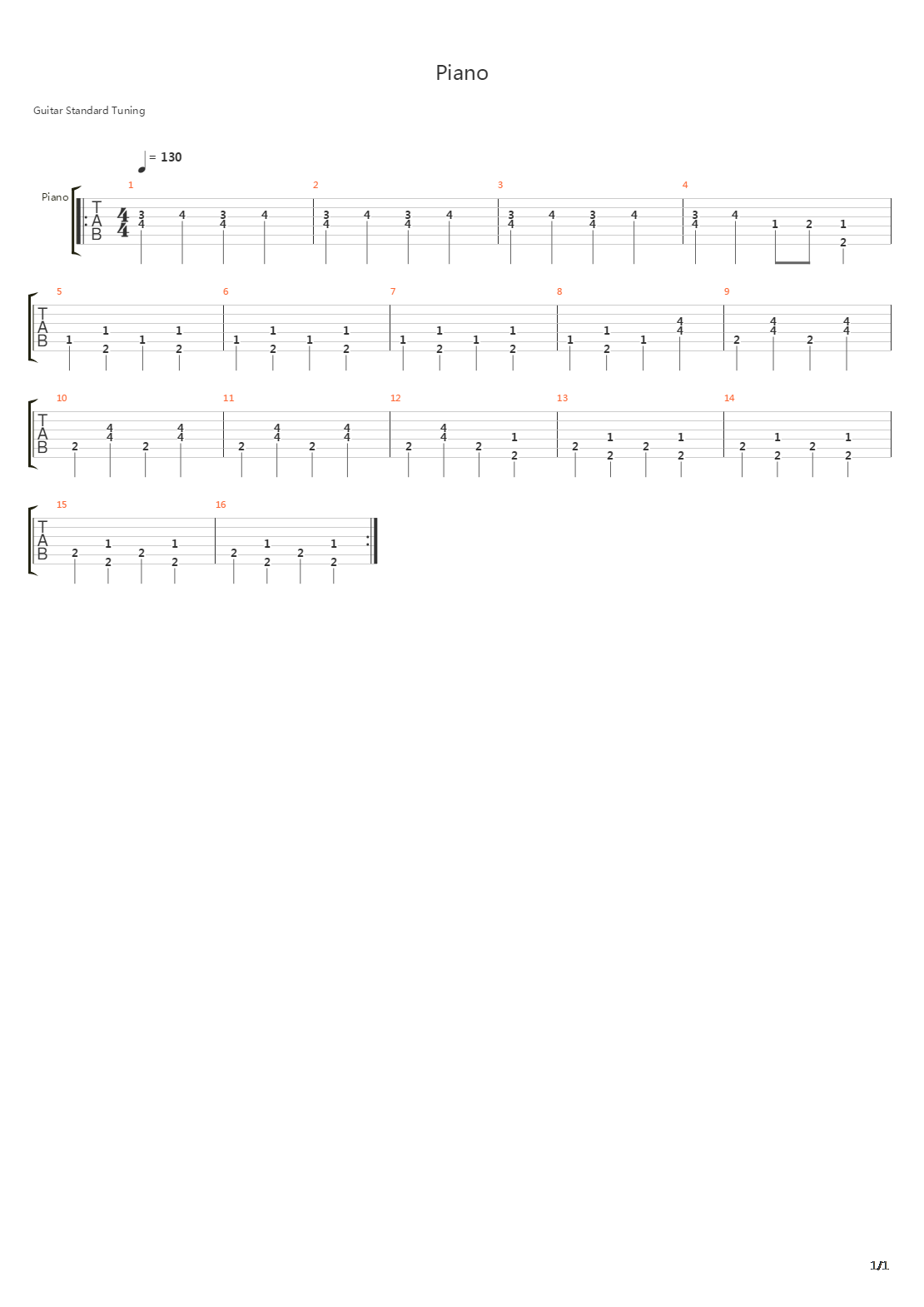 Piano吉他谱