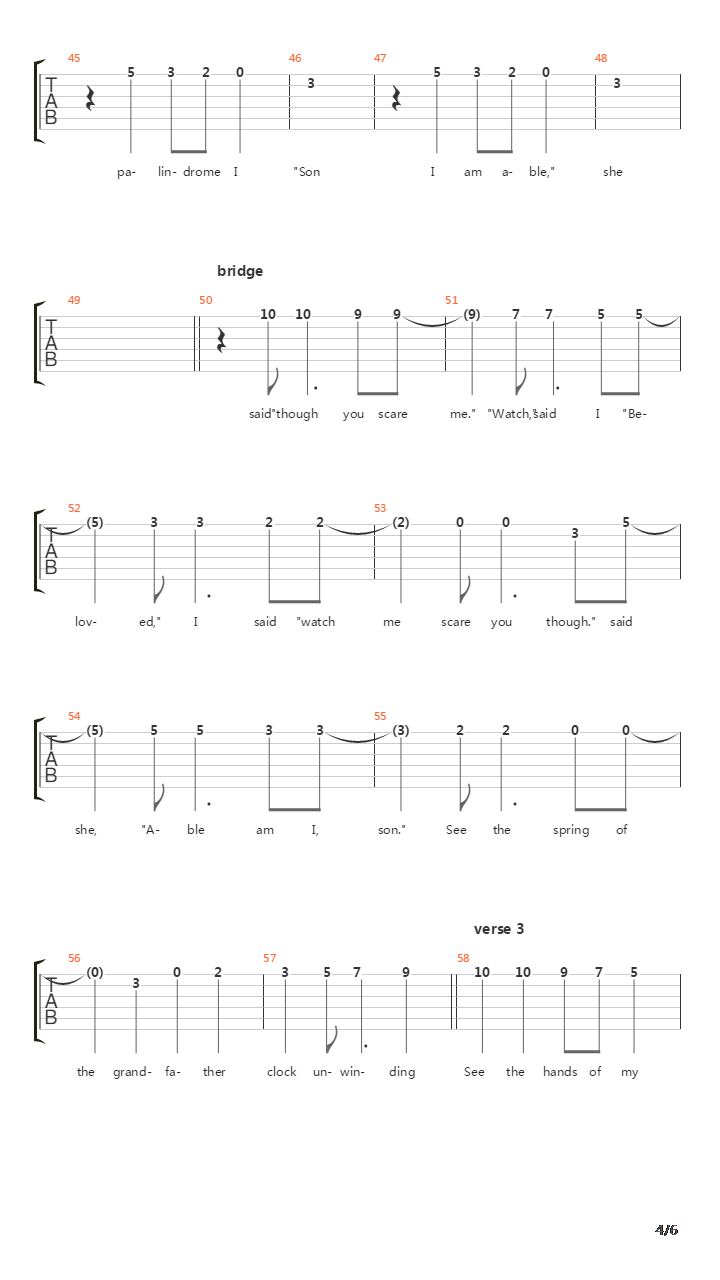 I Palindrome I吉他谱