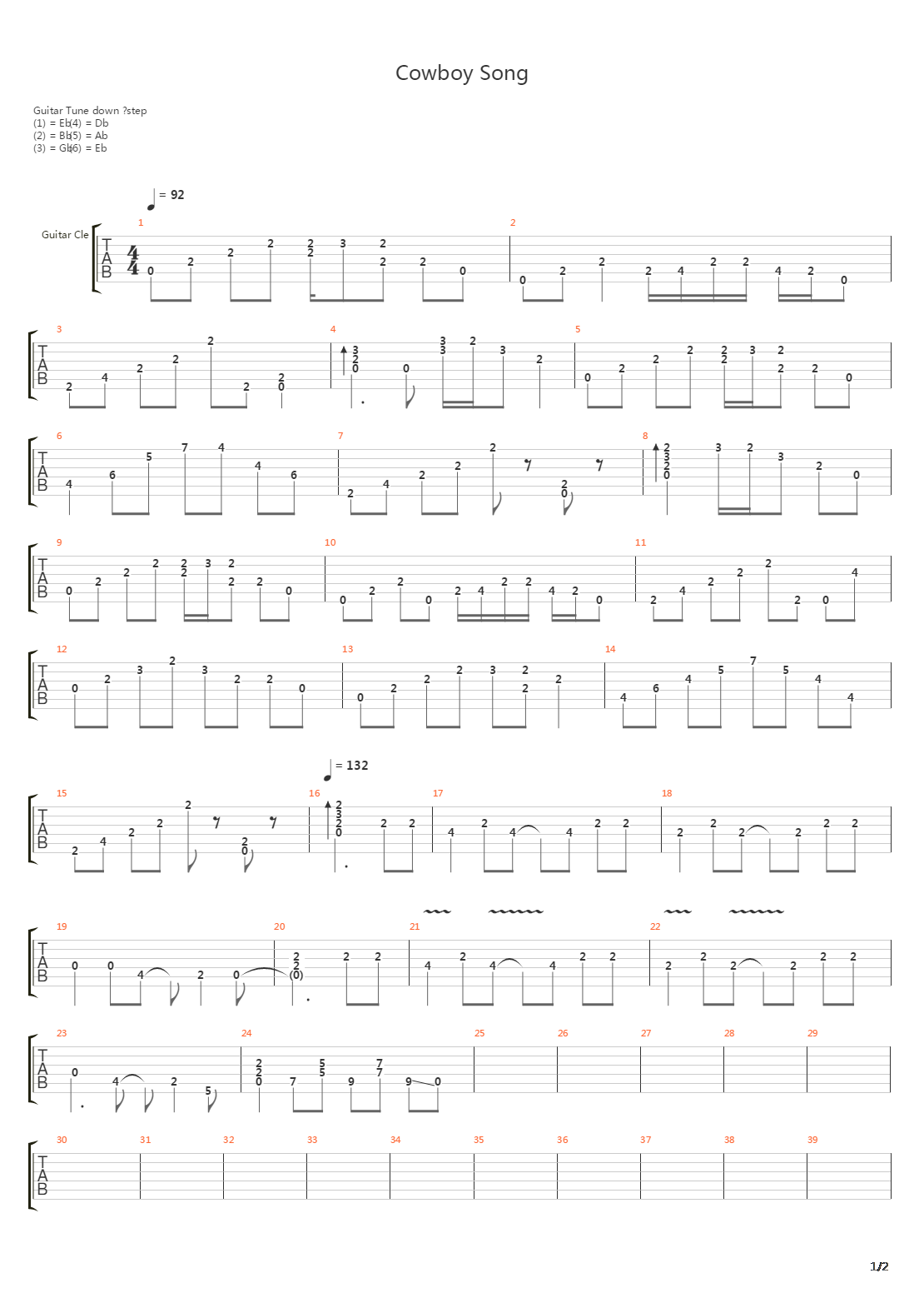 Cowboy Song吉他谱