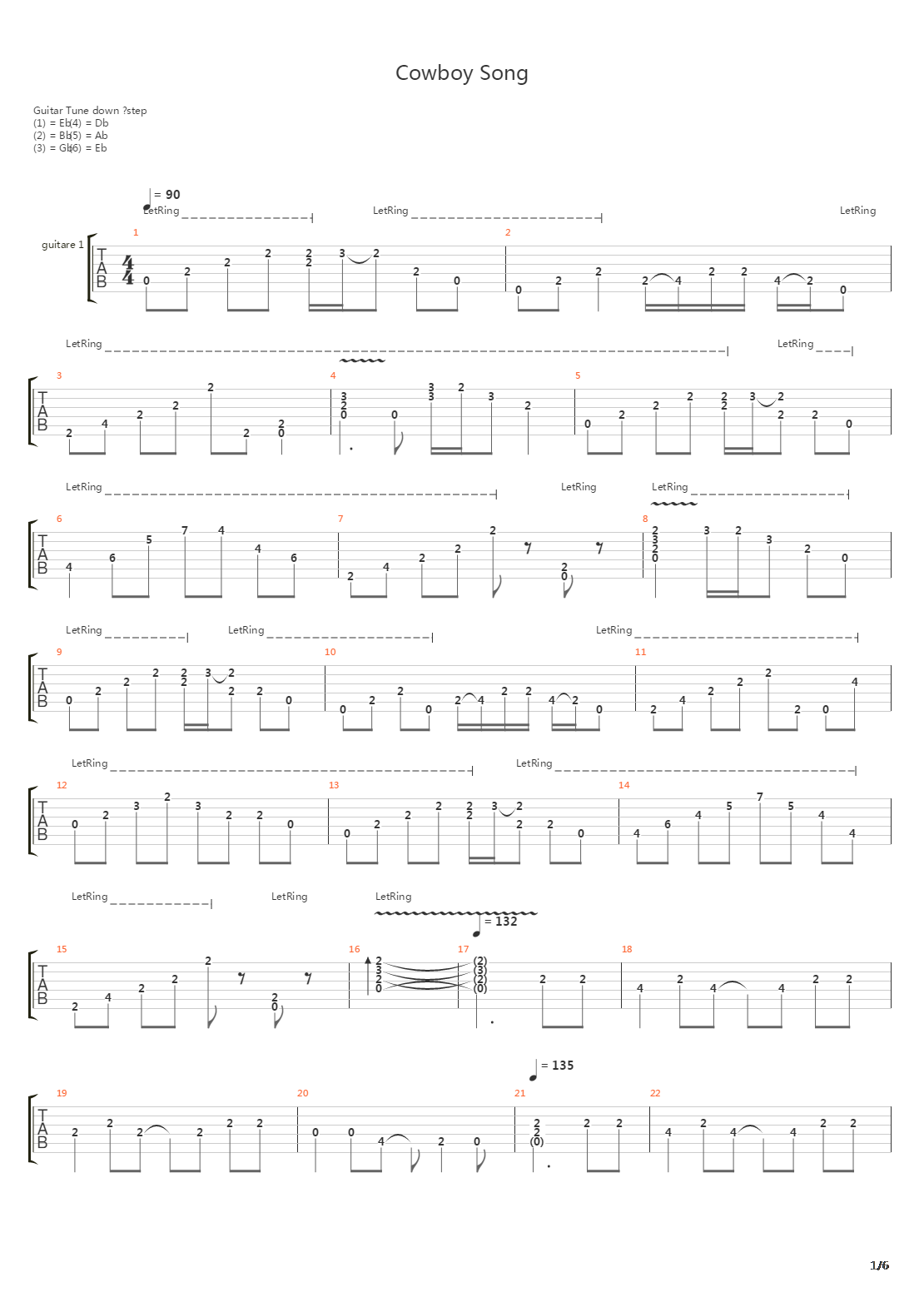 Cowboy Song吉他谱
