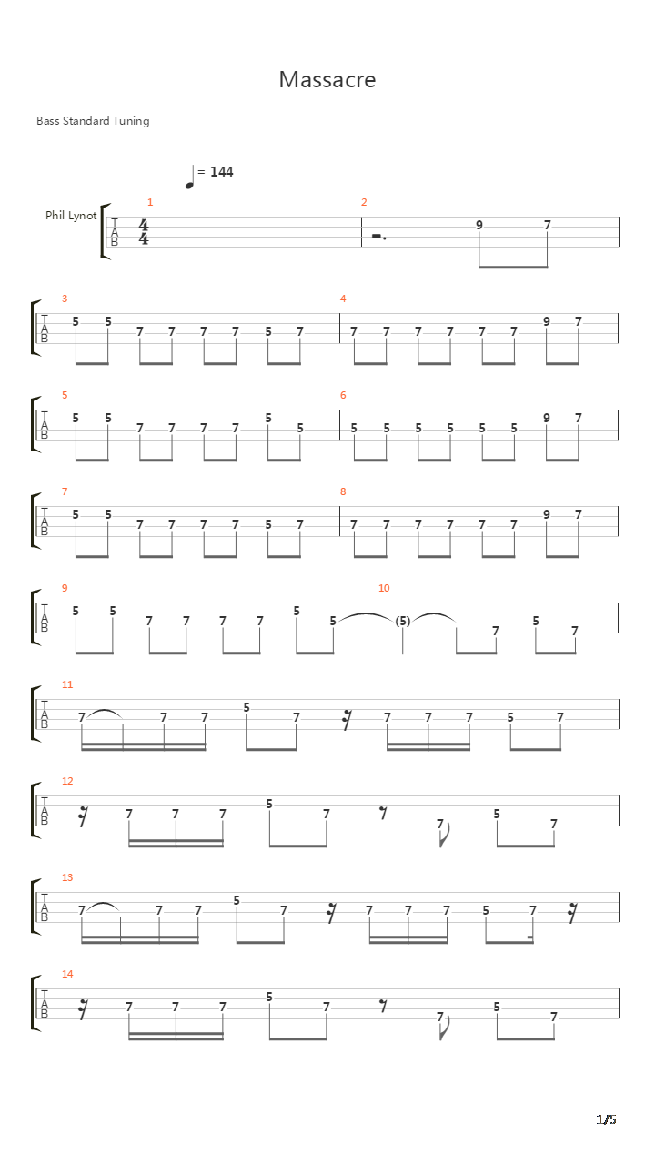 Massacre吉他谱