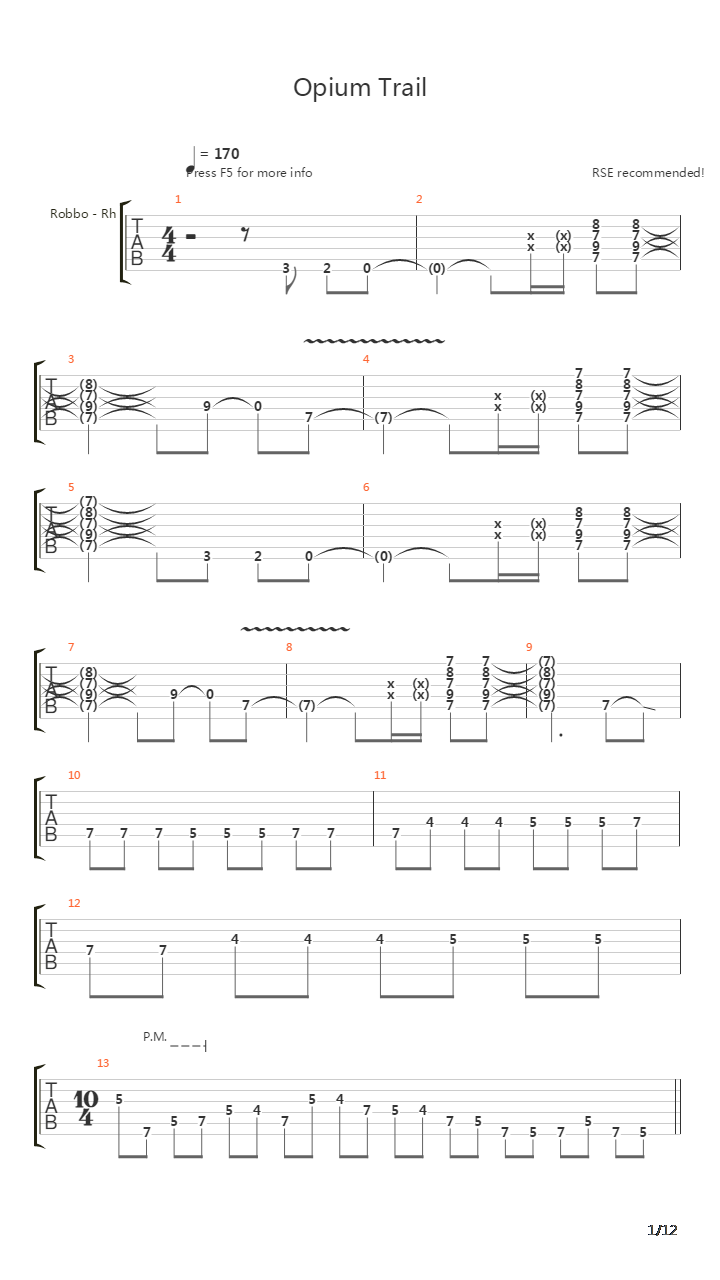 Opium Trail吉他谱