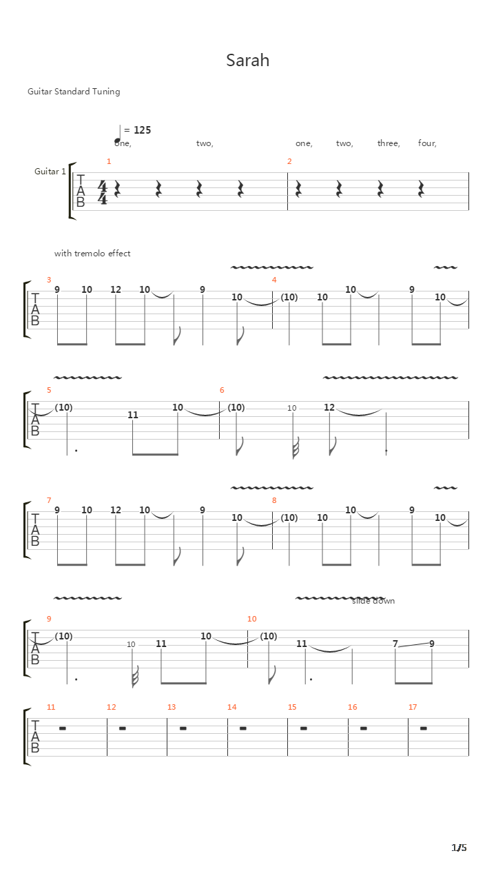Sarah吉他谱