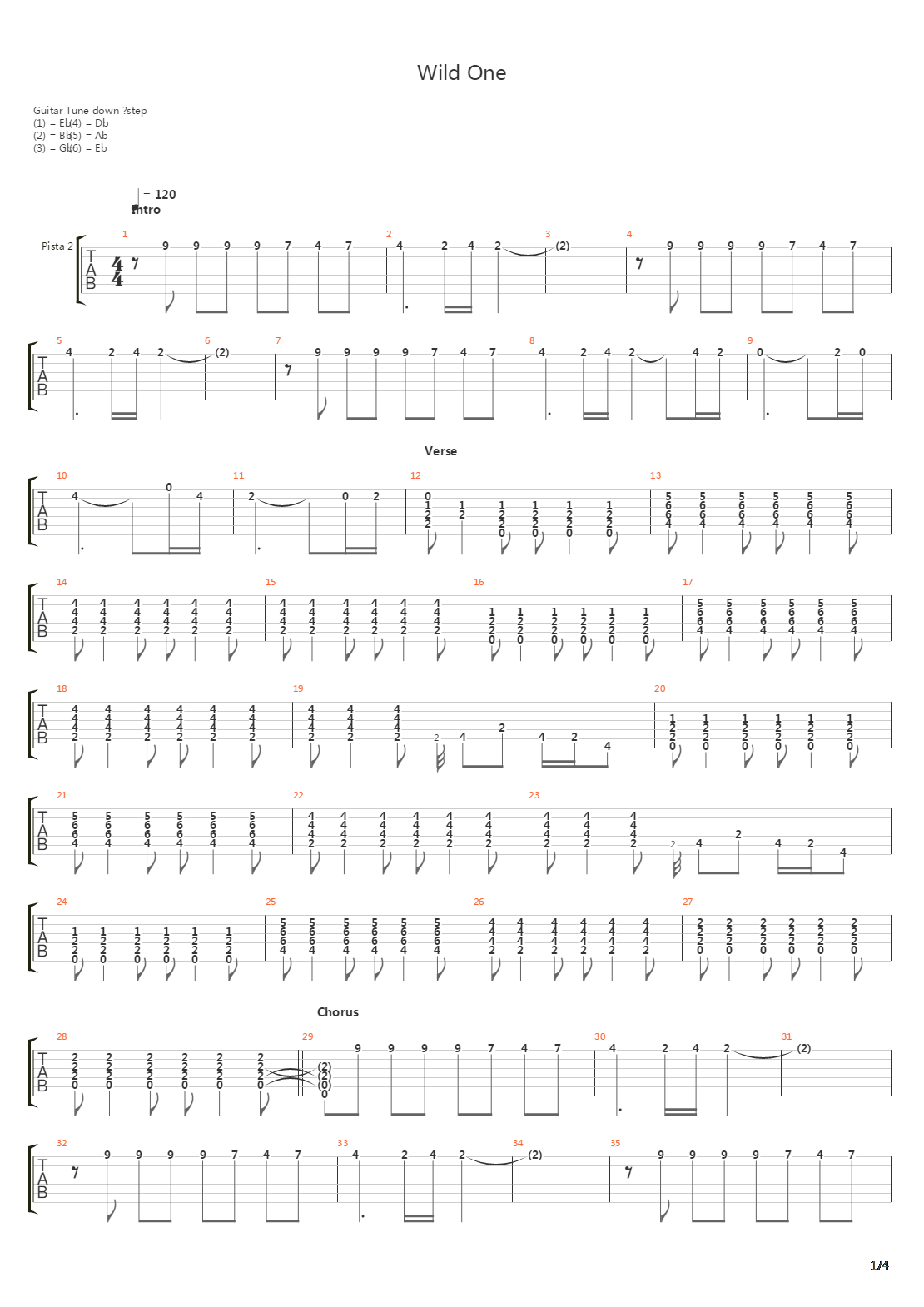Wild One吉他谱