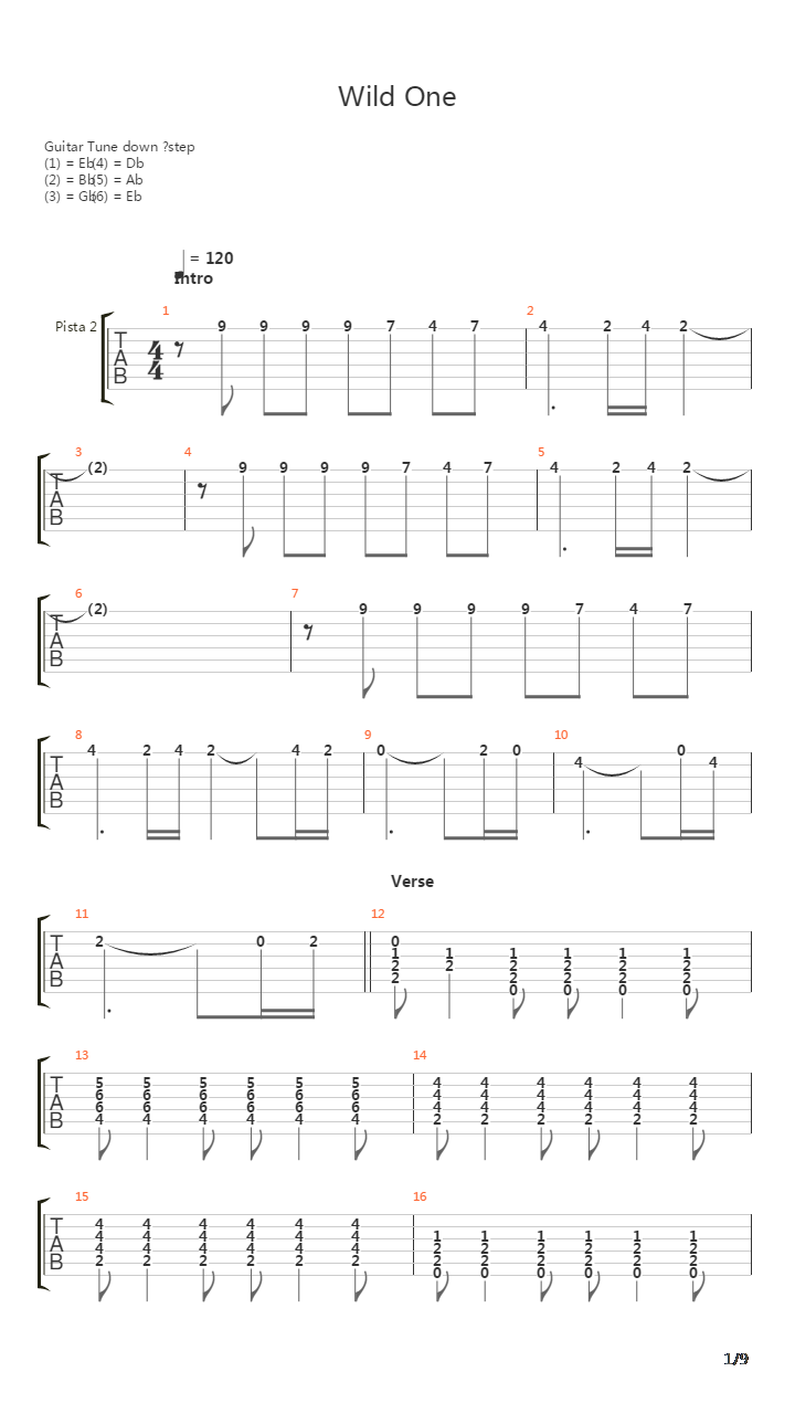 Wild One吉他谱