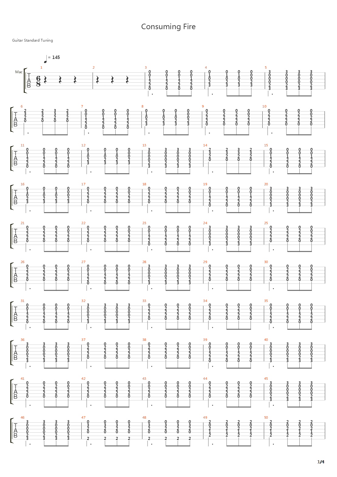 Consuming Fire吉他谱