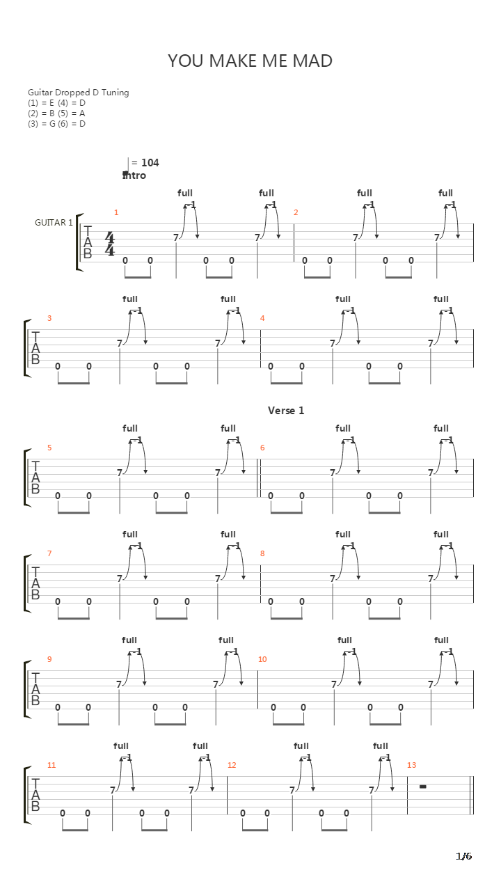 You Make Me Mad吉他谱