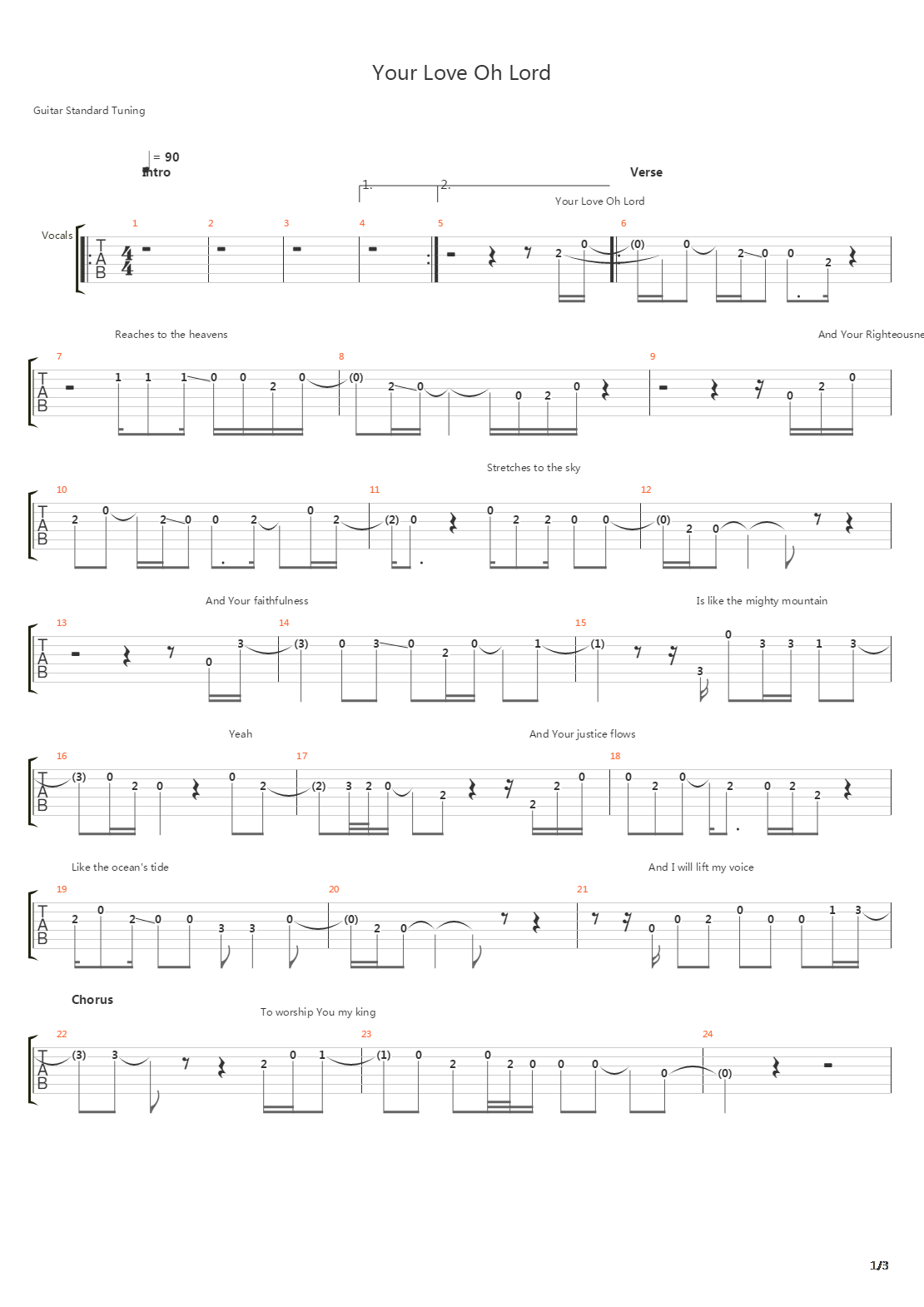 Your Love Oh Lord吉他谱