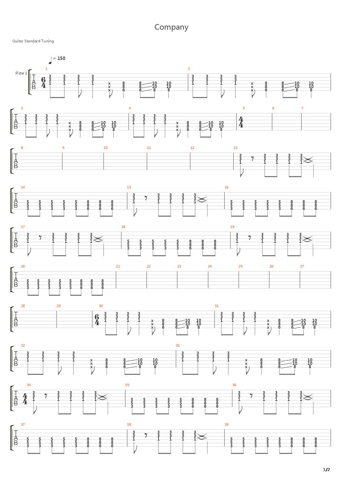 Company吉他谱