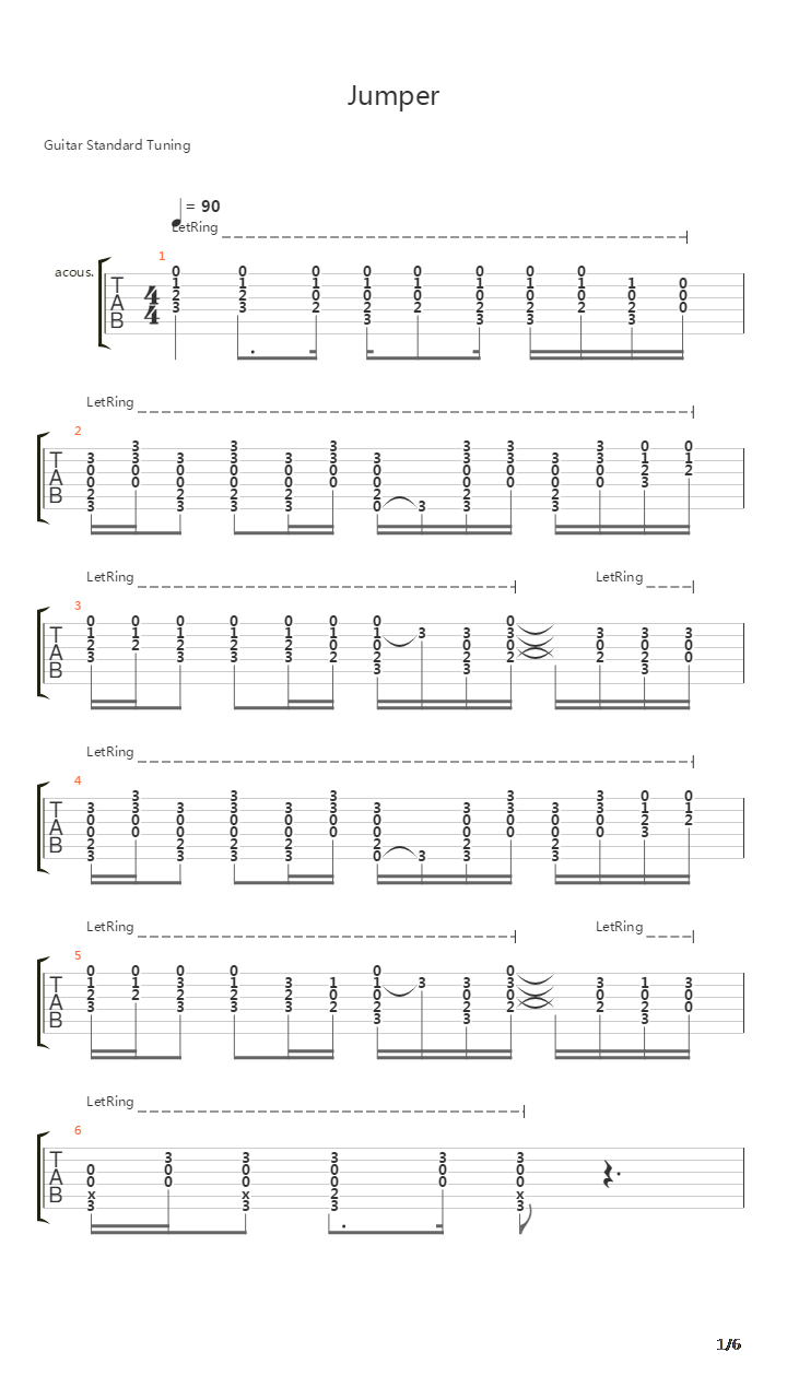 Jumper吉他谱
