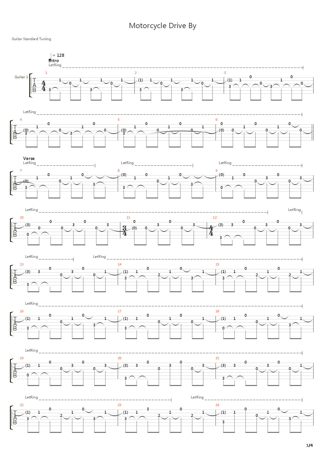 Motorcycle Drive By吉他谱