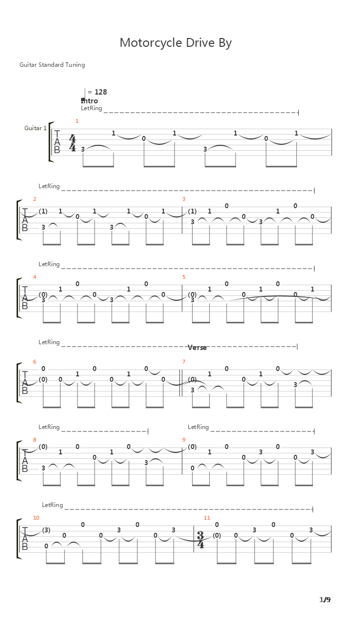 Motorcycle Drive By吉他谱