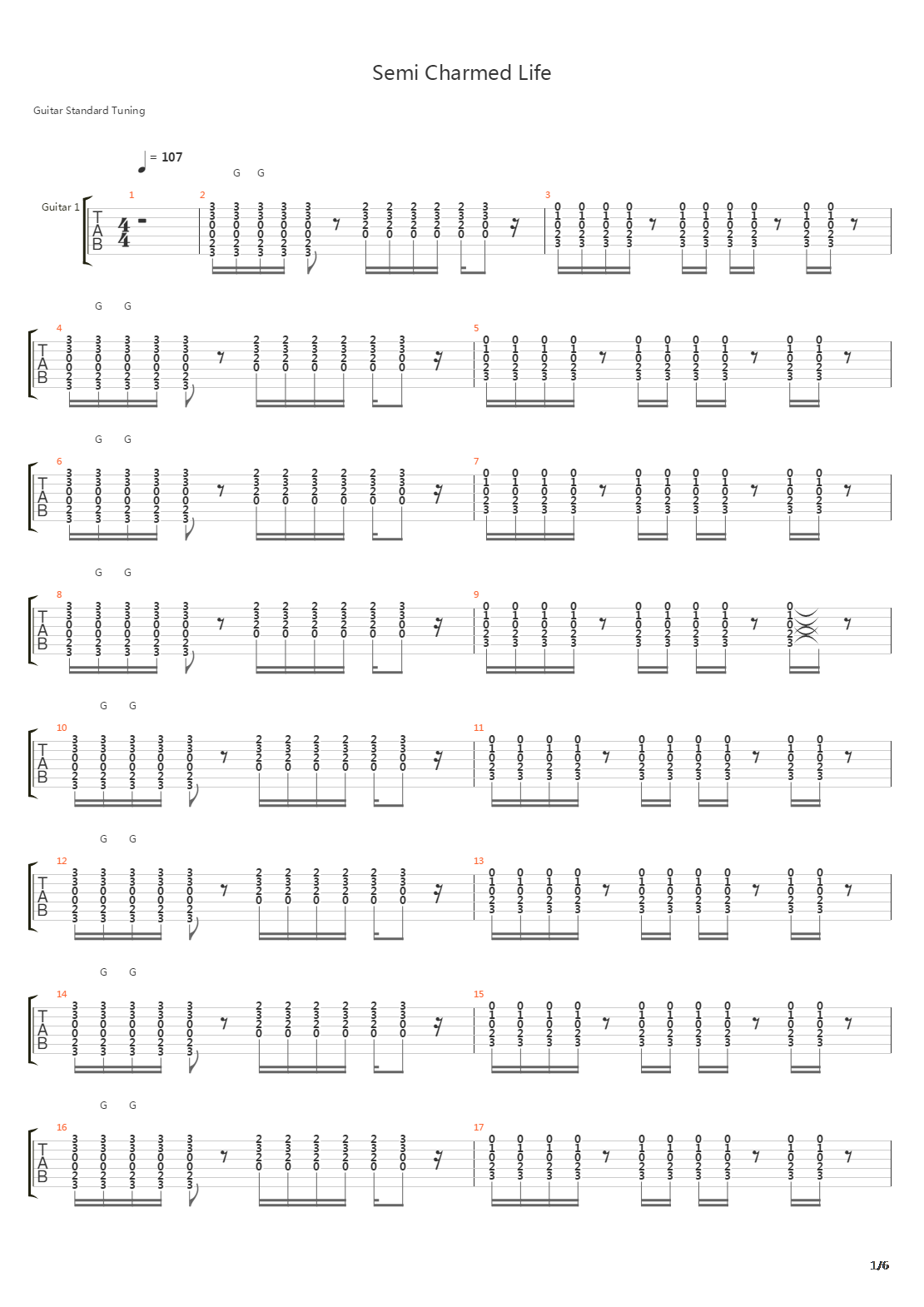 Semi Charmed Life吉他谱
