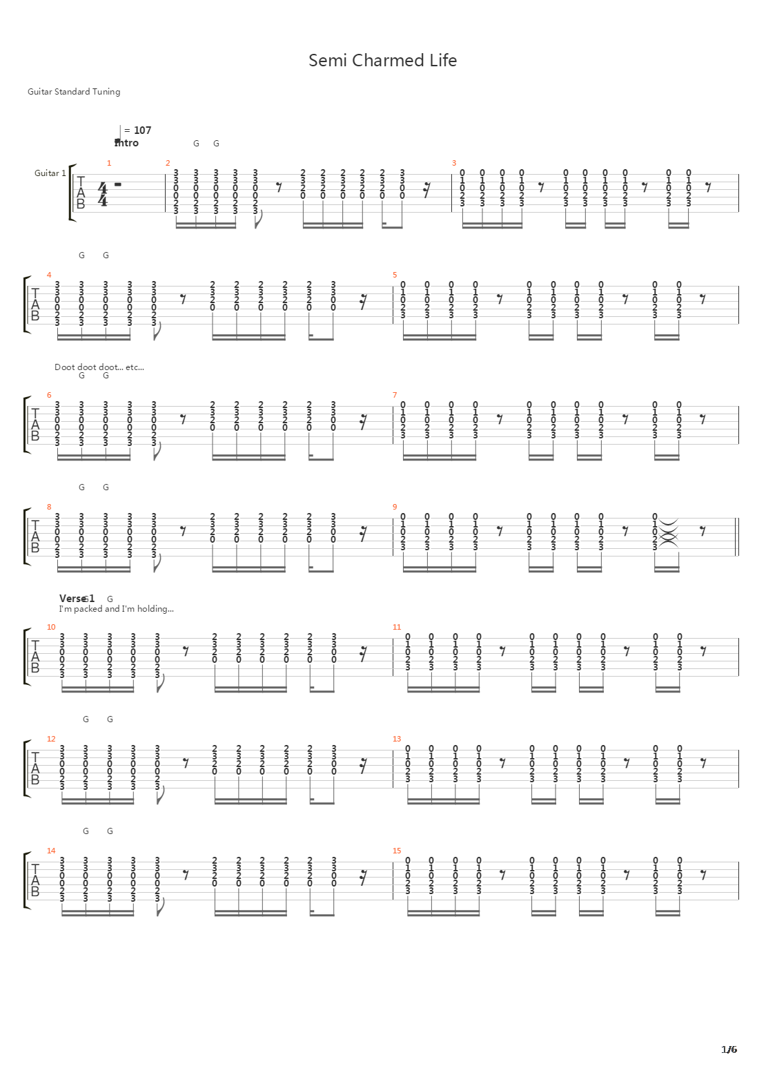 Semi-charmed Life吉他谱