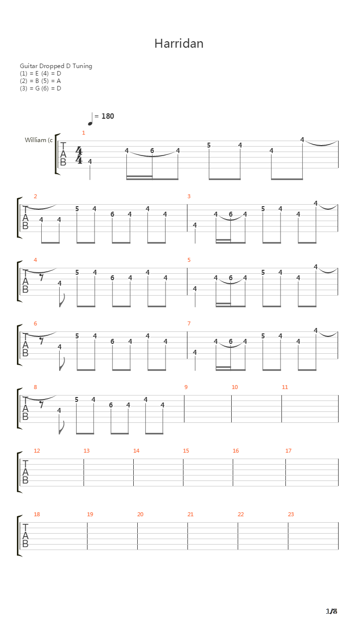 Harridan吉他谱