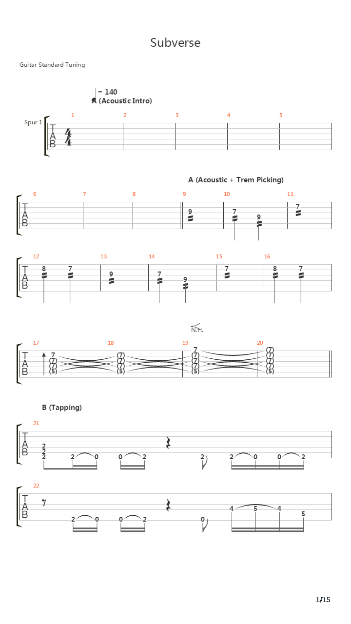 Subverse吉他谱