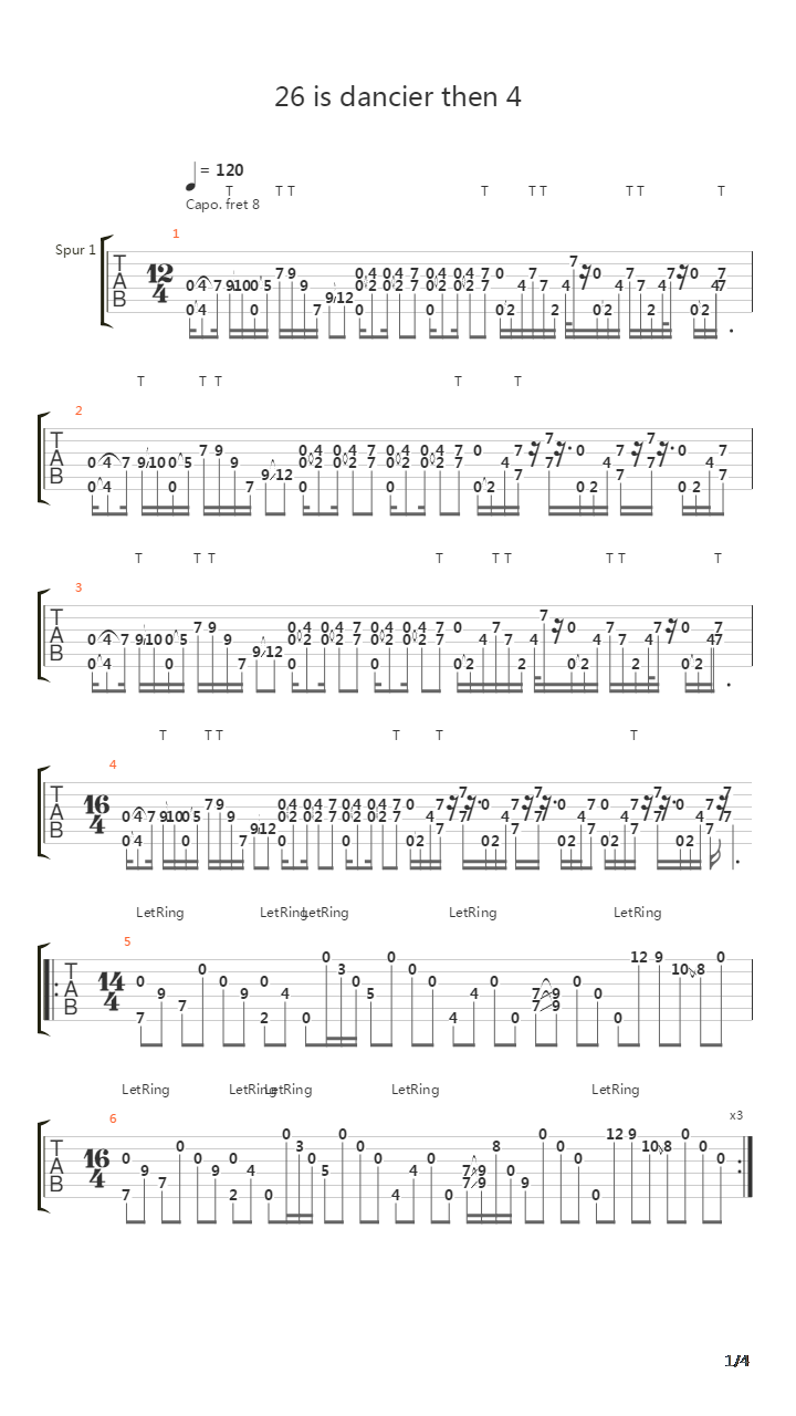 26 Is Dancier Than 4吉他谱