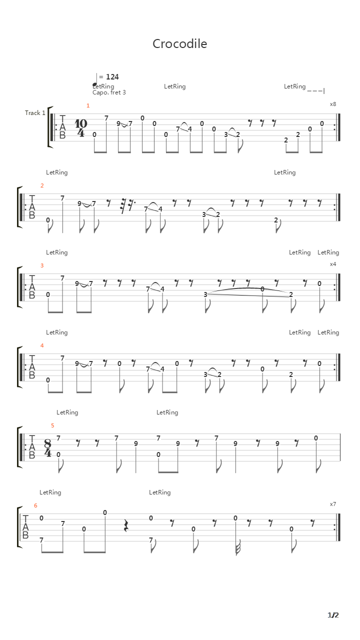 Crocodile吉他谱
