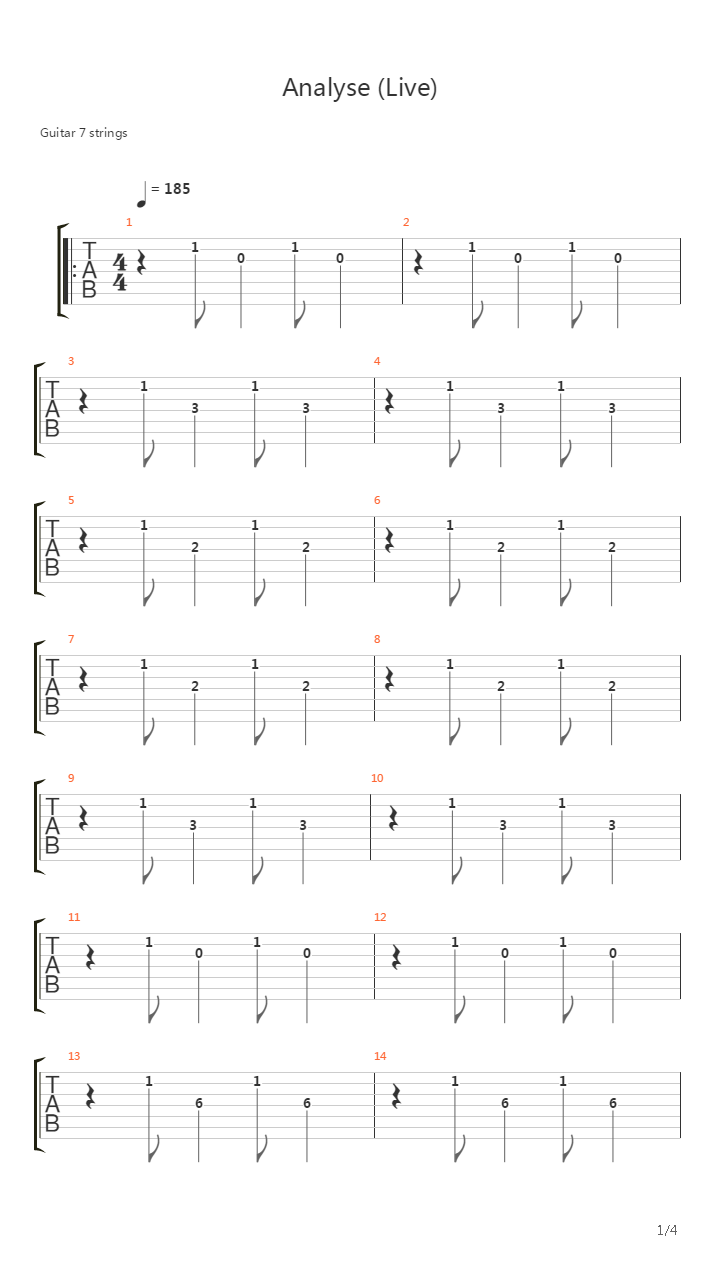 Analyse Live吉他谱
