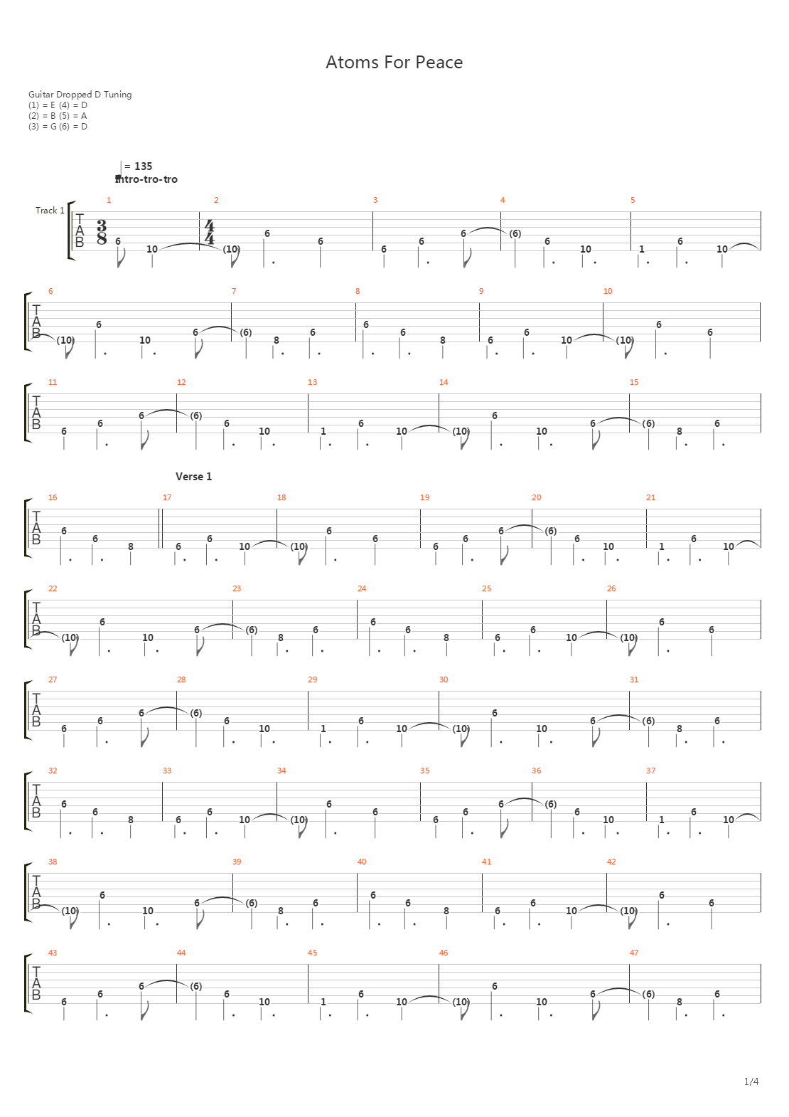 Atoms For Peace吉他谱