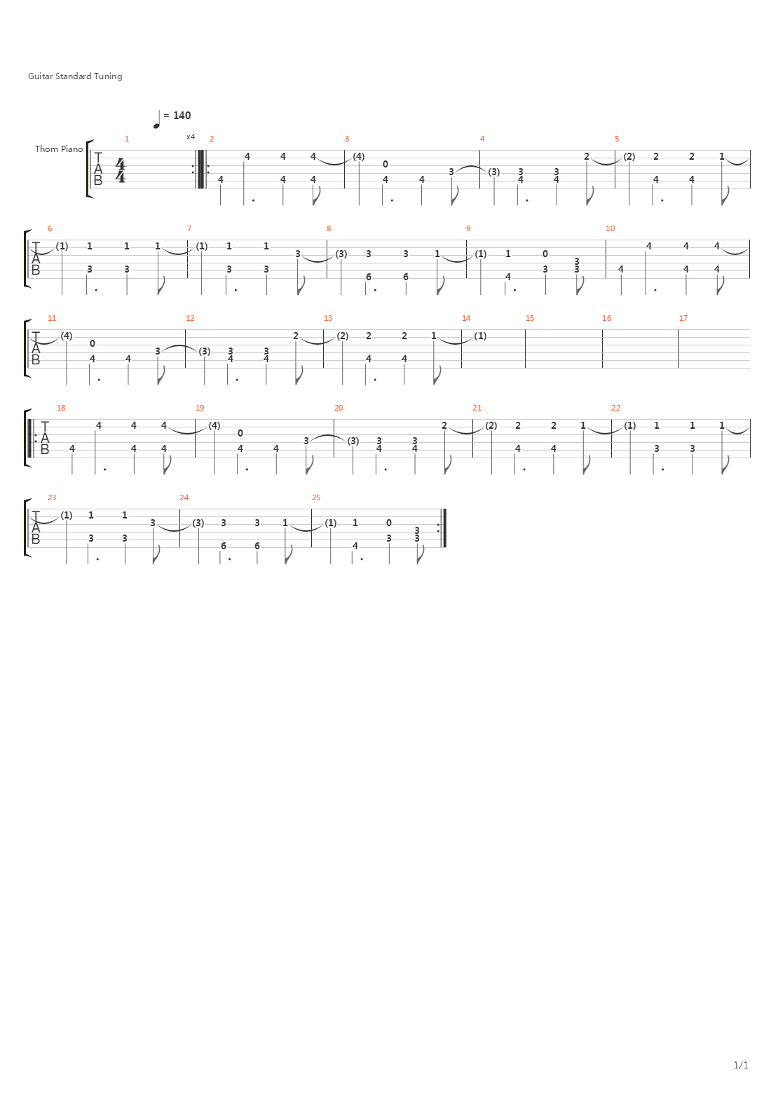 Cymbal Rush吉他谱