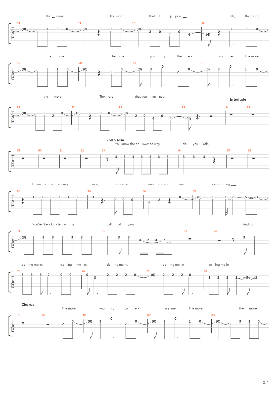 Eraser吉他谱