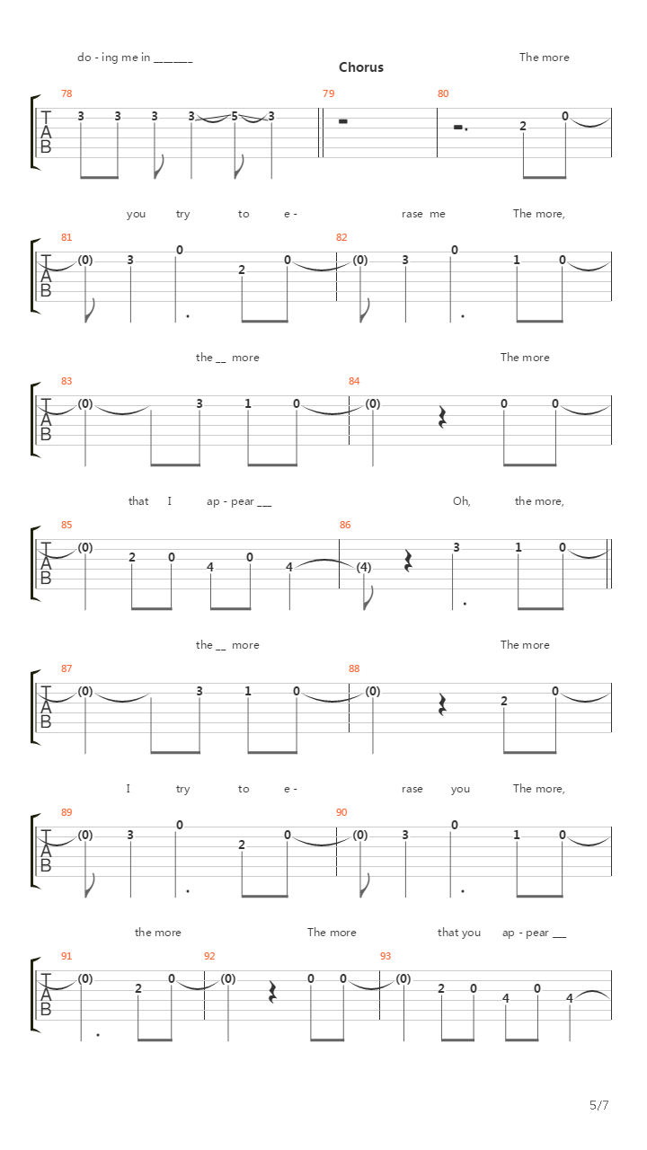 Eraser吉他谱