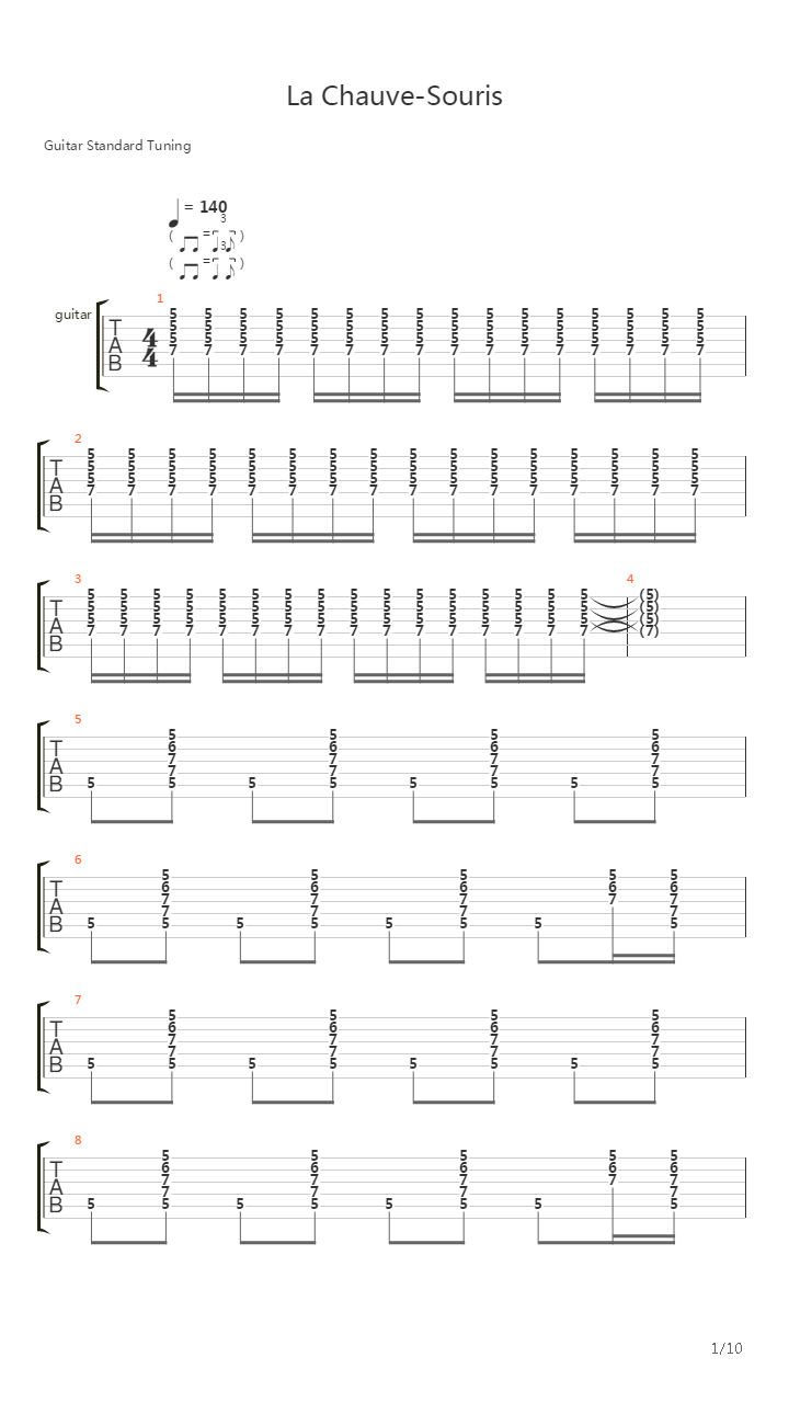 La Chauve-souris吉他谱